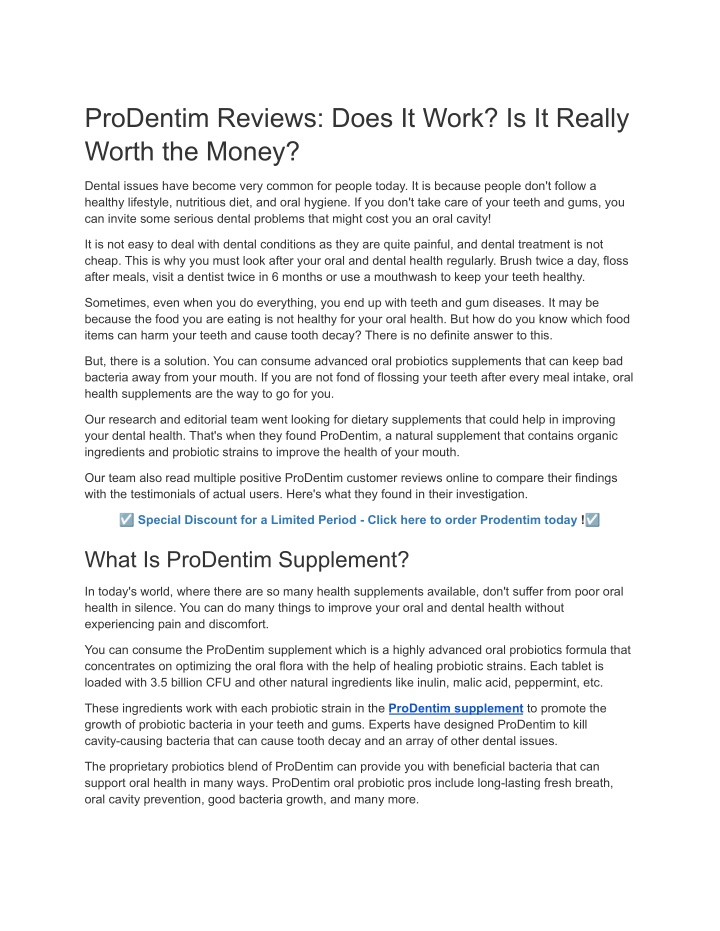 prodentim reviews does it work is it really worth