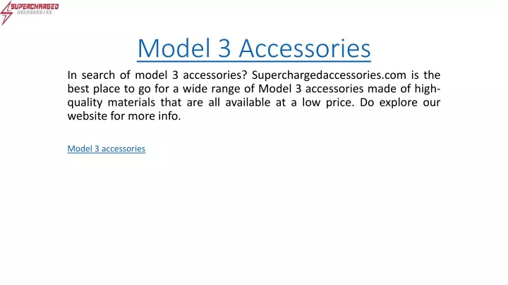 model 3 accessories