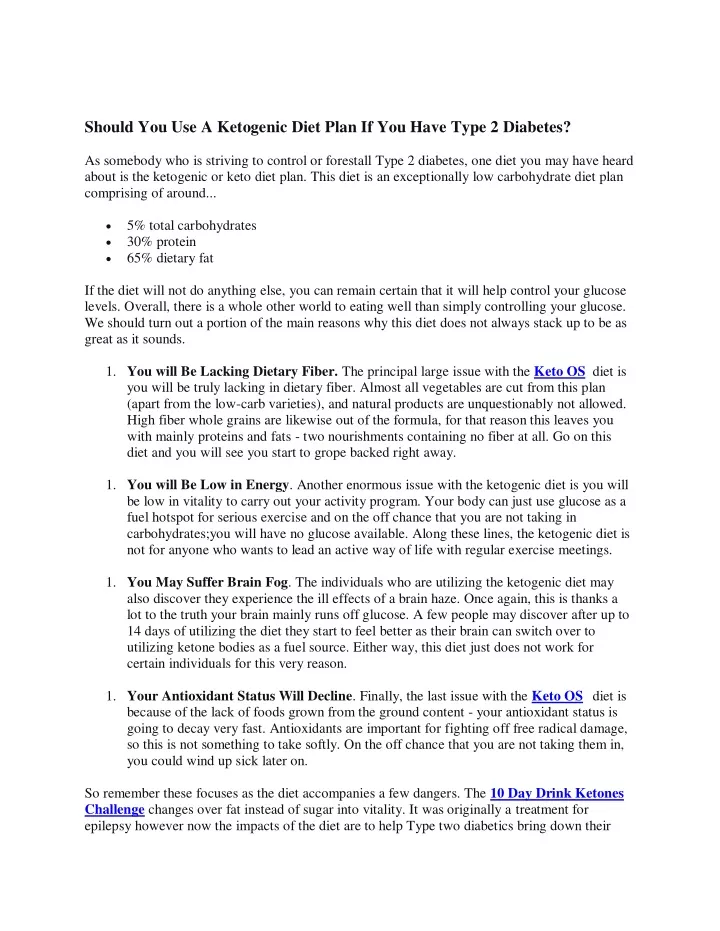 should you use a ketogenic diet plan if you have