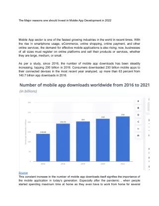 the major reasons one should invest in mobile