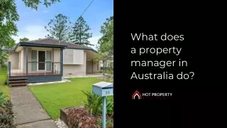 What does a property manager in Australia do