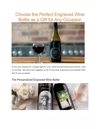 engraved wine bottle gifts