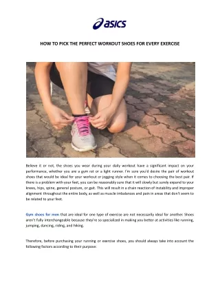 how to pick the perfect workout shoes for every