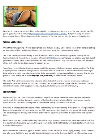 whether or not you are interested in sporting