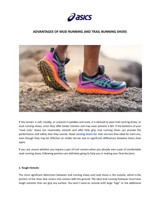 advantages of mud running and trail running shoes