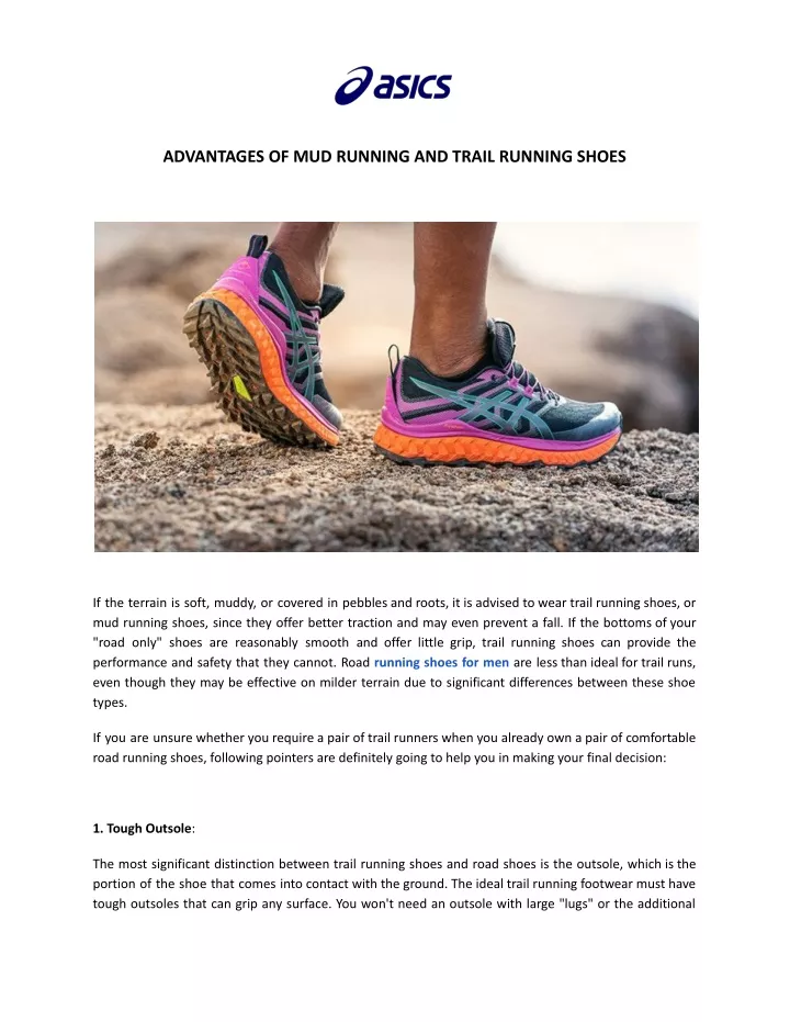 advantages of mud running and trail running shoes