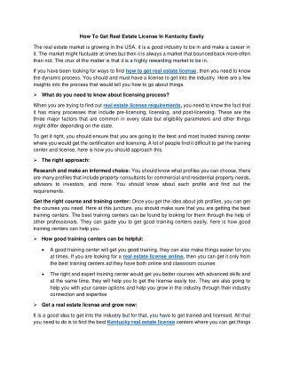 how to get real estate license in kentucky easily