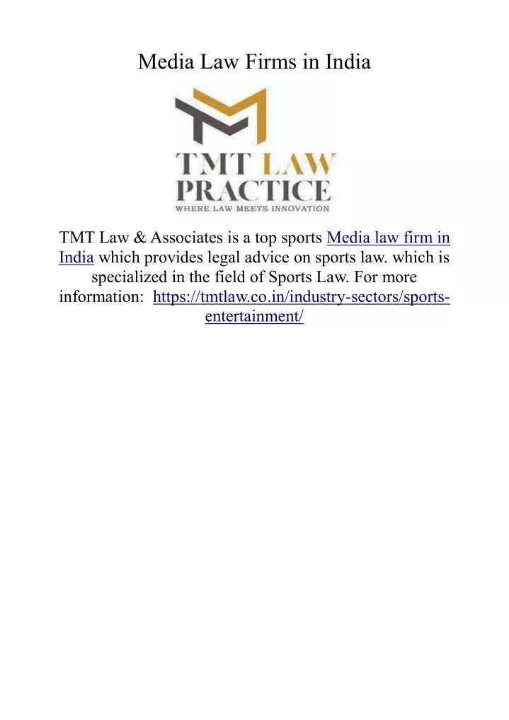 media law firms in india