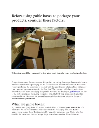 before using gable boxes to package your products