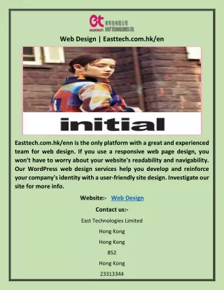 Web Design | Easttech.com.hk/en