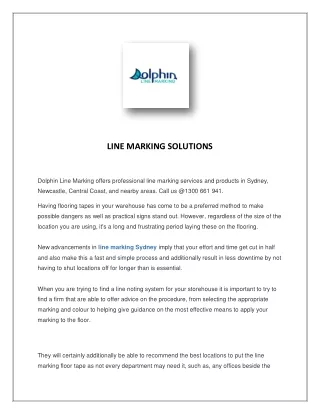 line marking solutions