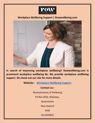 Workplace Wellbeing Support | Rowwellbeing.com