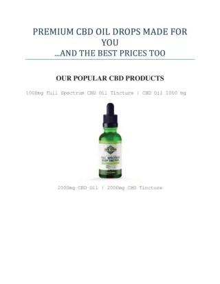 Buy 100% Pure Natural CBD Oil & Premium CBD Oil Drops