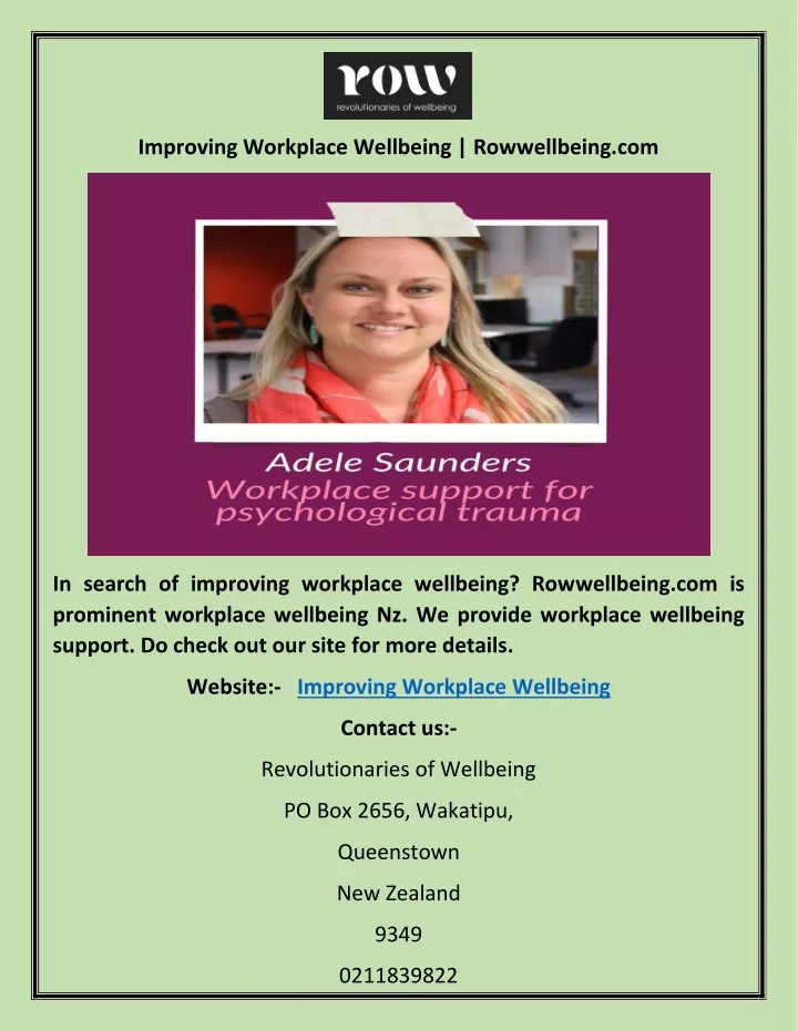 improving workplace wellbeing rowwellbeing com