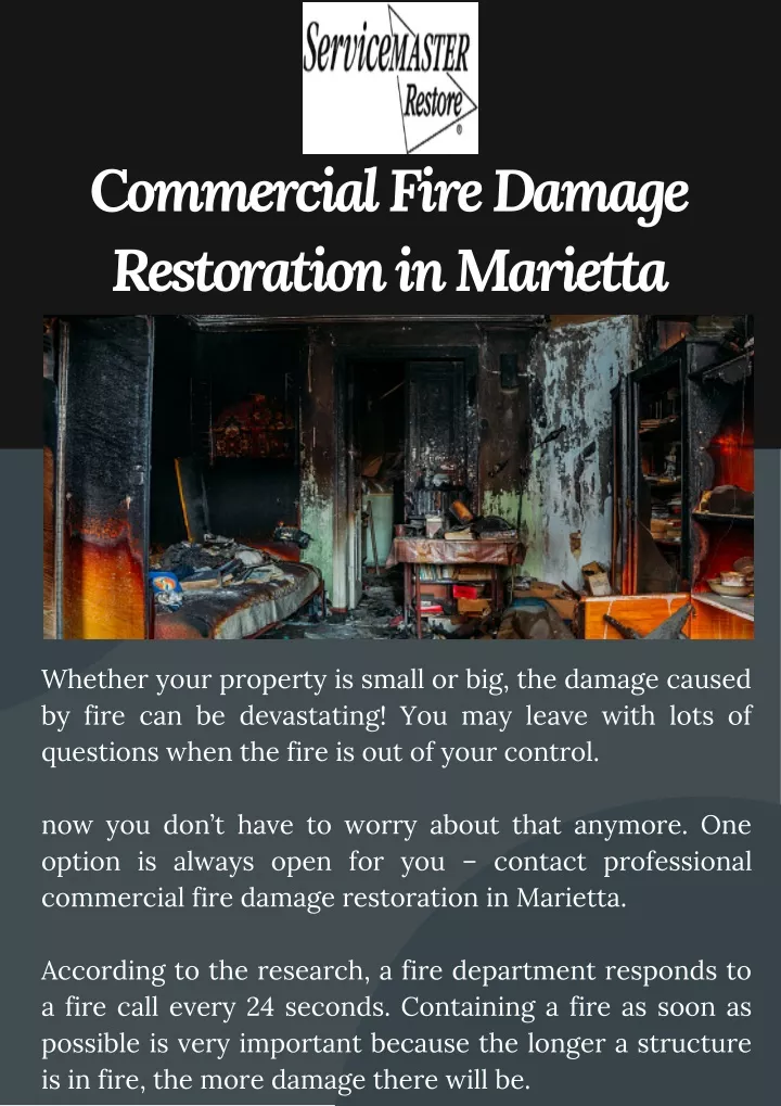 c ommercial fire damage restoration in marietta