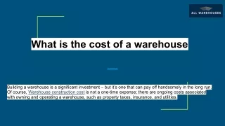 What is the cost of a warehouse