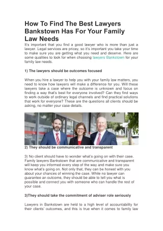 How To Find The Best Lawyers Bankstown Has For You