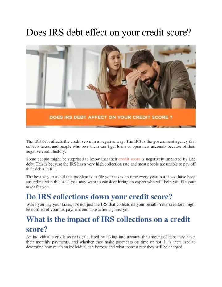 does irs debt effect on your credit score