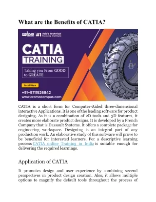 what are the benefits of catia
