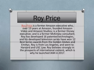 Introduction of Roy Price