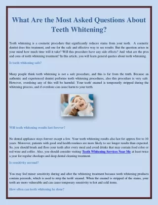 what are the most asked questions about teeth