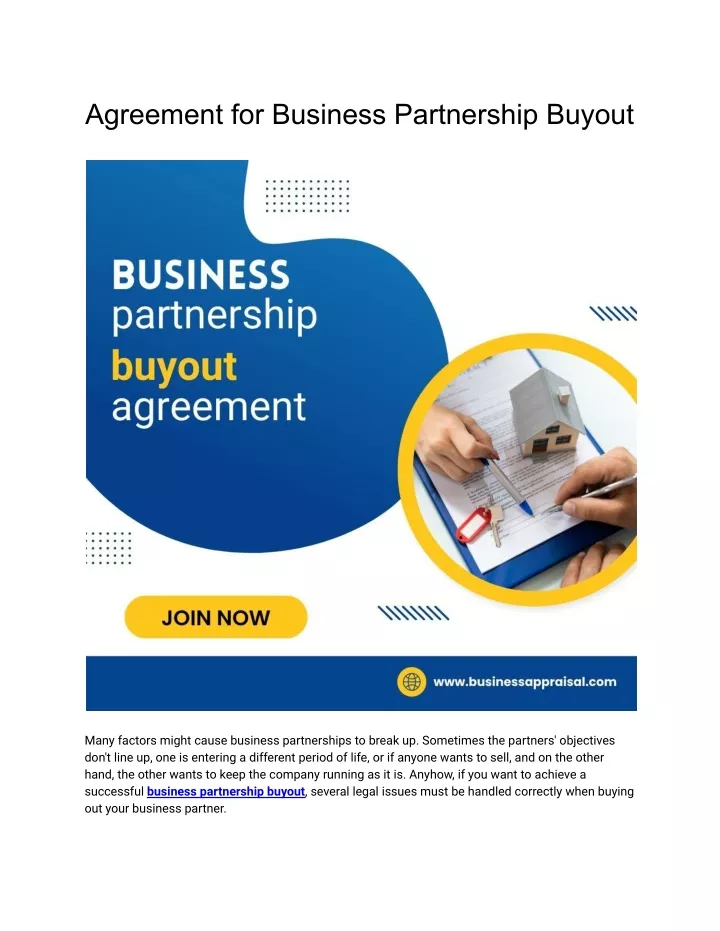 agreement for business partnership buyout