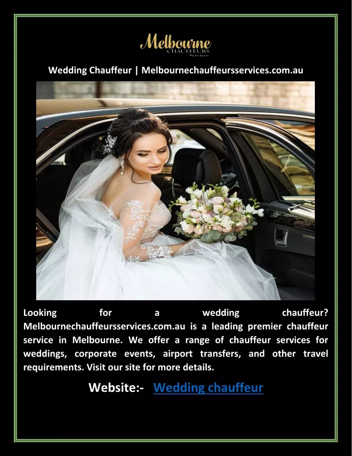 wedding chauffeur melbournechauffeursservices