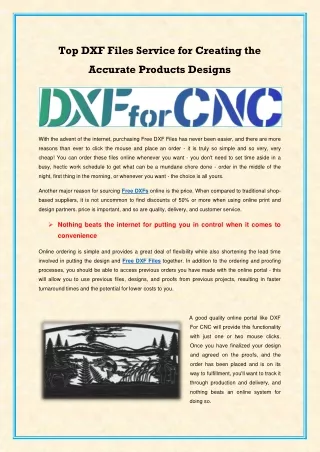 Top DXF Files Service for Creating the Accurate Products Designs