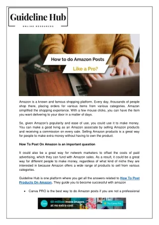 How to do amazon post like a pro