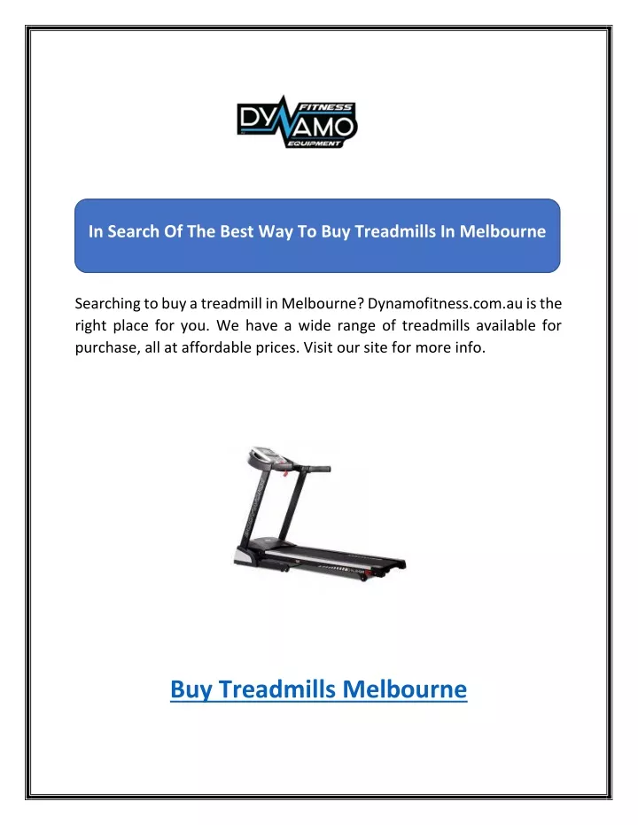 in search of the best way to buy treadmills