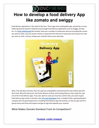 how to develop a food delivery app like zomato