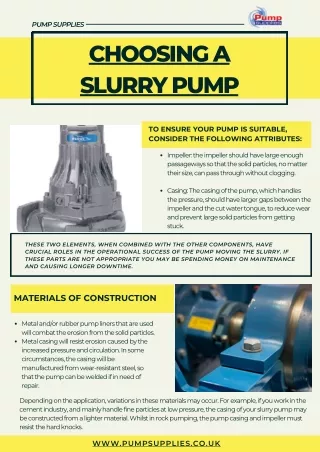 pump supplies