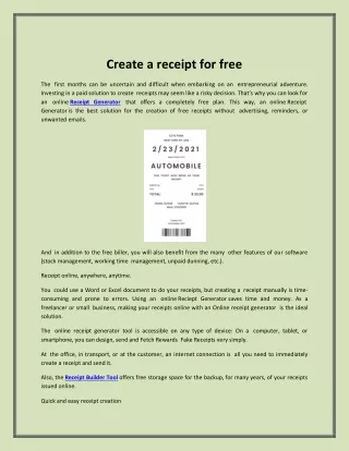 create a receipt for free