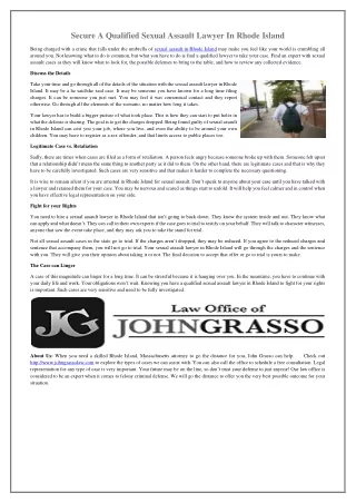 secure a qualified sexual assault lawyer in rhode