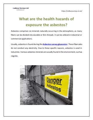 What are the health hazards of exposure the asbestos?