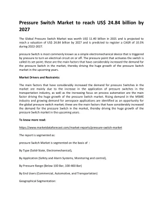 pressure switch market to reach us 24 84 billion
