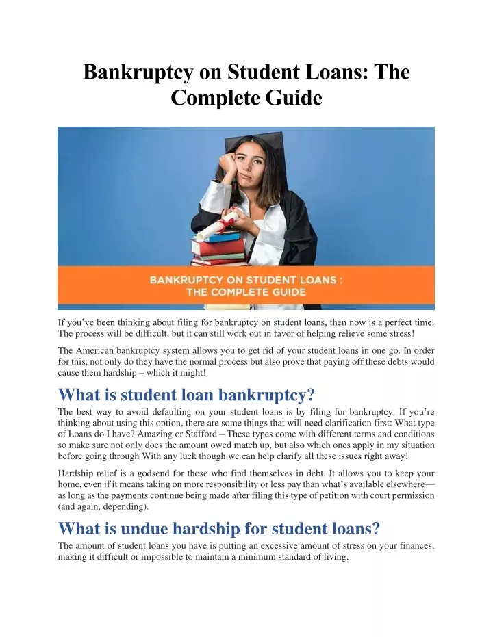 bankruptcy on student loans the complete guide