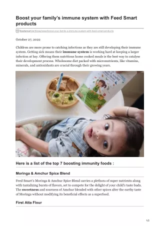 Boost your family’s immune system with Feed Smart products