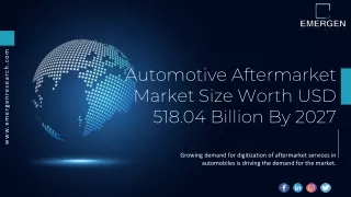 Automotive Aftermarket Market Size Worth USD 518.04 Billion By 2027