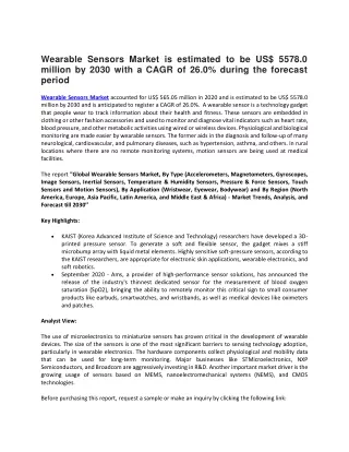 wearable sensors market is estimated