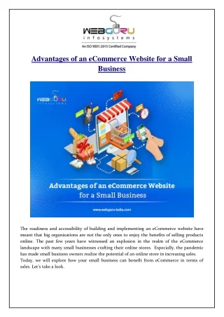 advantages of an ecommerce website for a small