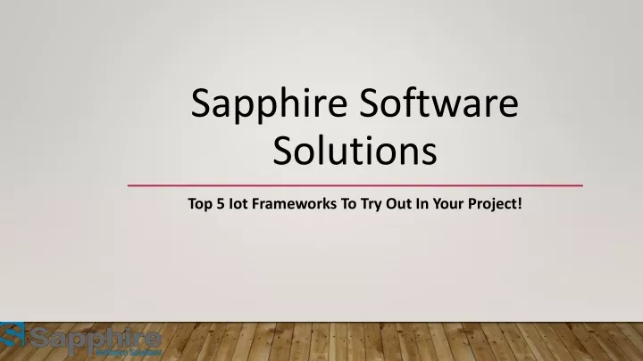 sapphire software solutions