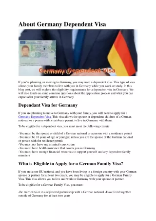 Germany Dependent Visa