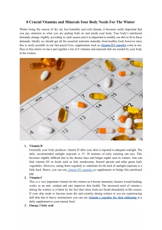 8 Crucial Vitamins and Minerals Your Body Needs For The Winter