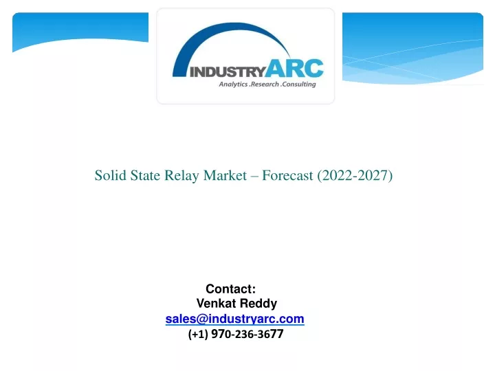 solid state relay market forecast 2022 2027