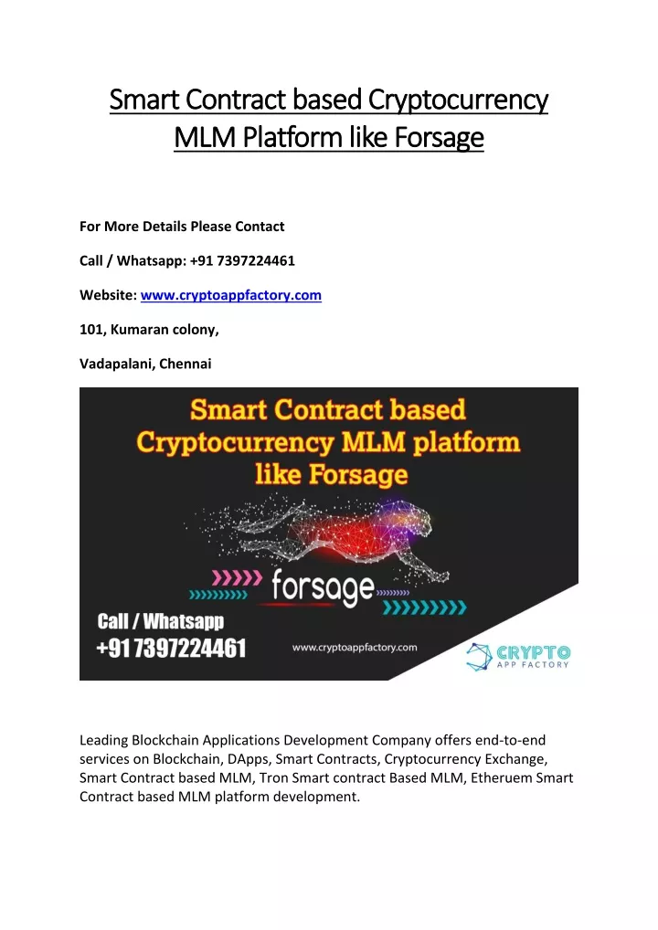 smart contract based cryptocurrency smart