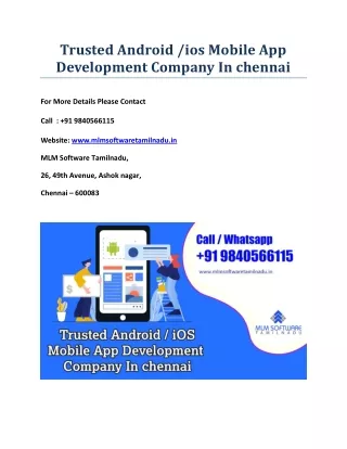 trusted android ios mobile app development