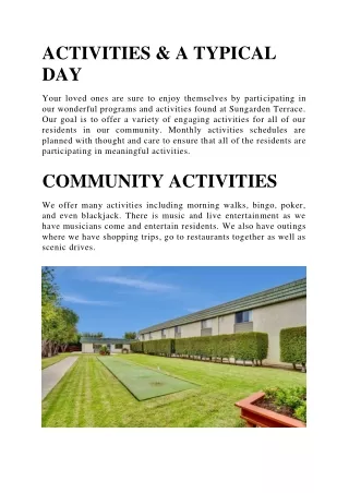 activities a typical day