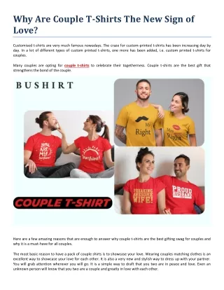 Why Are Couple T-Shirts The New Sign of Love?