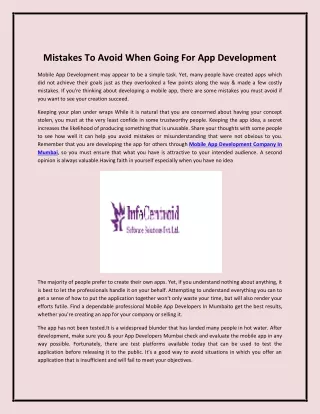 Mistakes To Avoid When Going For App Development